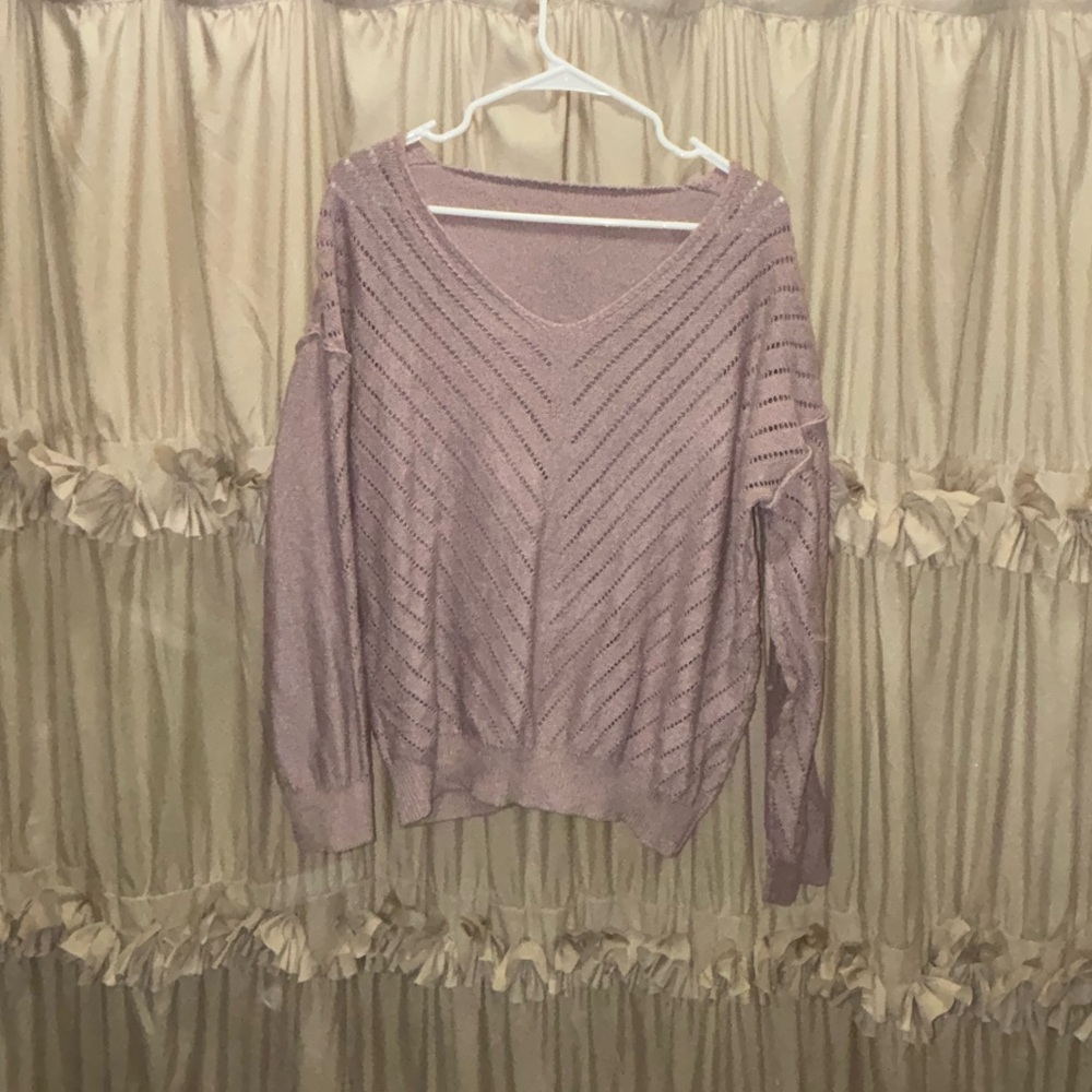 Elegant V-Neck Sweater in Lavender by [Brand]
